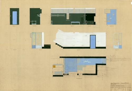 Interior design of the hall. Collection Het Nieuwe Instituut. BROX 93t1