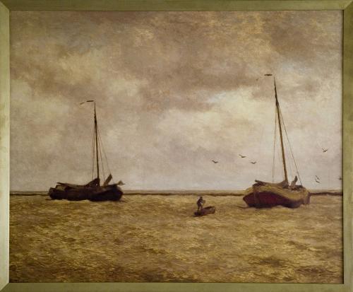W.B. Tholen. Seascape with two botters